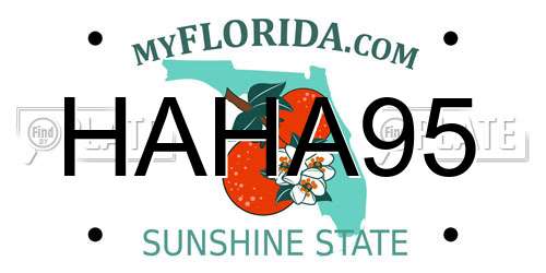 HAHA95 Florida License Plate