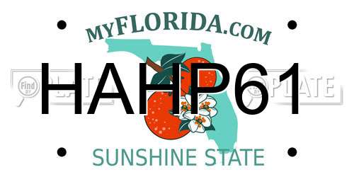 HAHP61 Florida License Plate