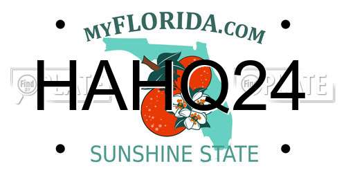 HAHQ24 Florida License Plate