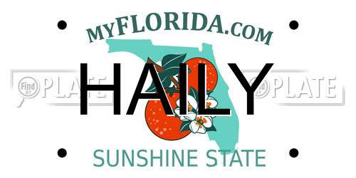 HAILY Florida License Plate