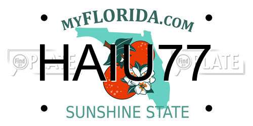 HAIU77 Florida License Plate