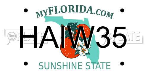 HAIW35 Florida License Plate