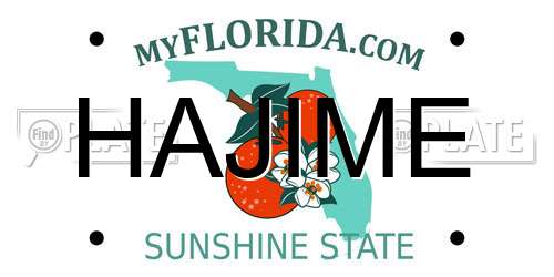 HAJIME Florida License Plate
