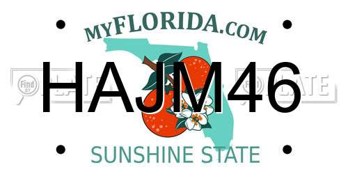 HAJM46 Florida License Plate