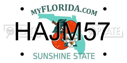 HAJM57 Florida License Plate