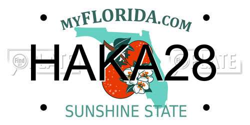 HAKA28 Florida License Plate