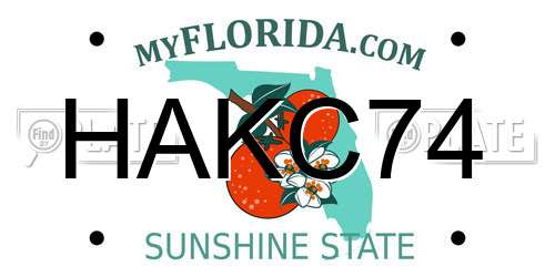 HAKC74 Florida License Plate