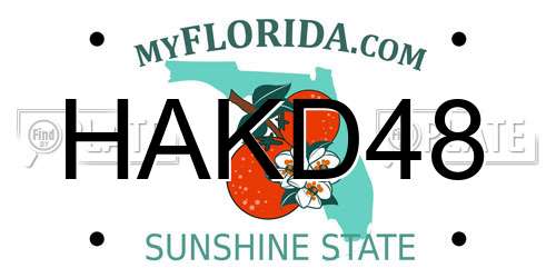 HAKD48 Florida License Plate