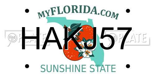 HAKJ57 Florida License Plate