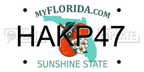 HAKP47 Florida License Plate