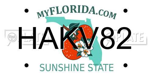 HAKV82 Florida License Plate