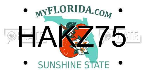 HAKZ75 Florida License Plate