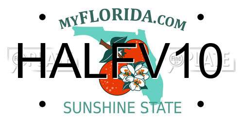 HALFV10 Florida License Plate