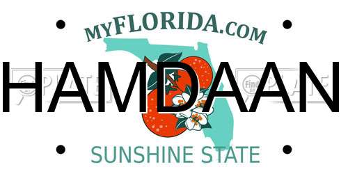 HAMDAAN Florida License Plate