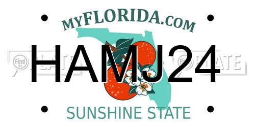 HAMJ24 Florida License Plate