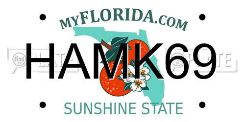 HAMK69 Florida License Plate