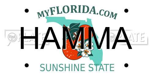 HAMMA Florida License Plate