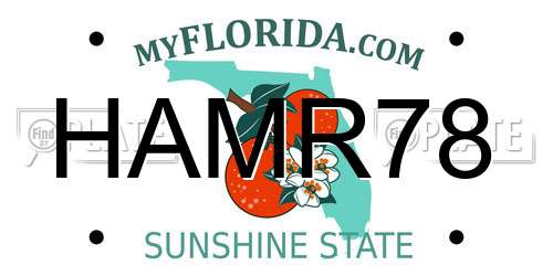 HAMR78 Florida License Plate