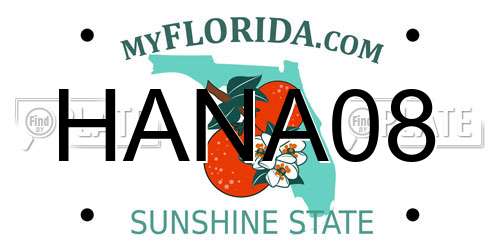 HANA08 Florida License Plate
