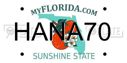 HANA70 Florida License Plate