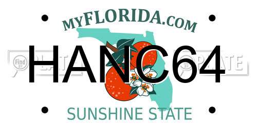 HANC64 Florida License Plate