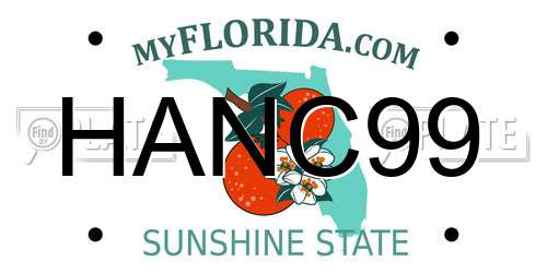 HANC99 Florida License Plate