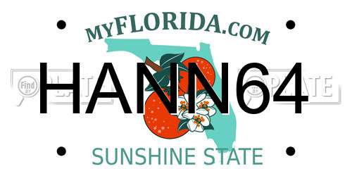 HANN64 Florida License Plate