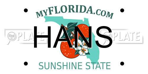 HANS Florida License Plate