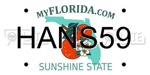 HANS59 Florida License Plate