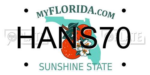 HANS70 Florida License Plate