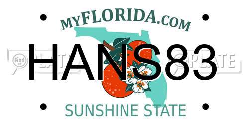 HANS83 Florida License Plate