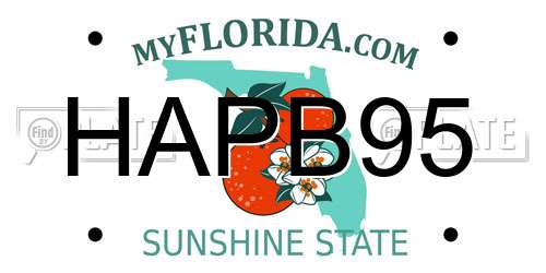 HAPB95 Florida License Plate
