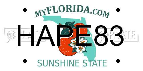HAPE83 Florida License Plate
