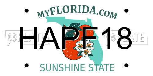 HAPF18 Florida License Plate