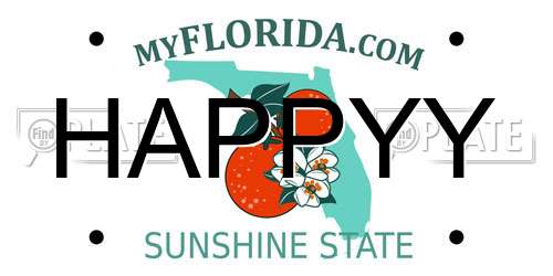 HAPPYY Florida License Plate