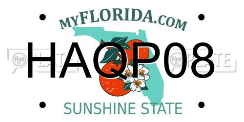 HAQP08 Florida License Plate