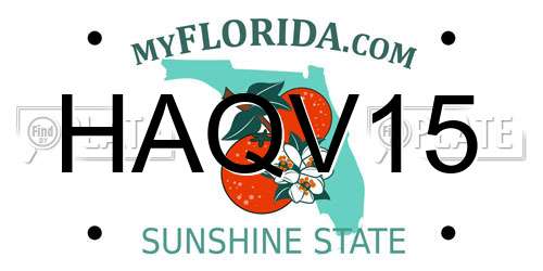 HAQV15 Florida License Plate