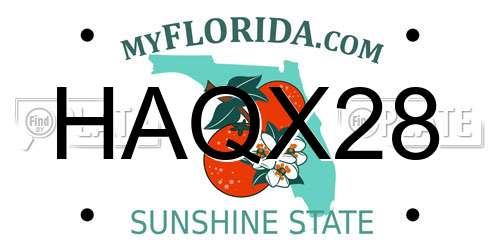 HAQX28 Florida License Plate