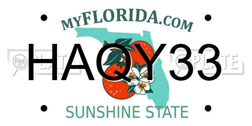HAQY33 Florida License Plate