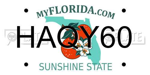 HAQY60 Florida License Plate