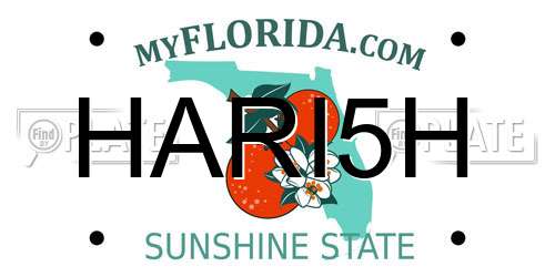 HARI5H Florida License Plate