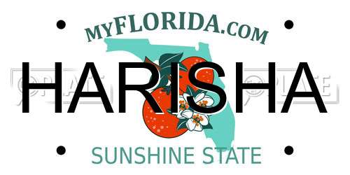 HARISHA Florida License Plate