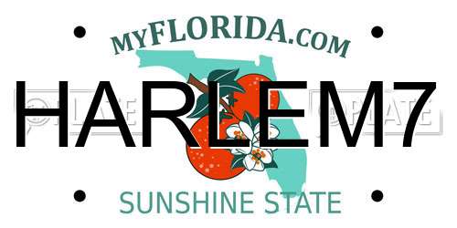 HARLEM7 Florida License Plate
