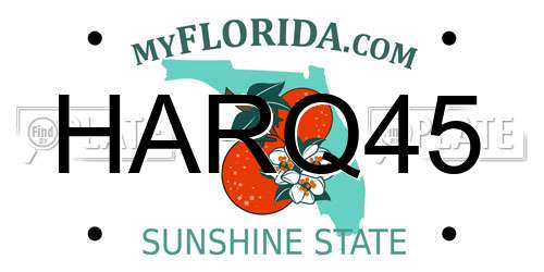HARQ45 Florida License Plate