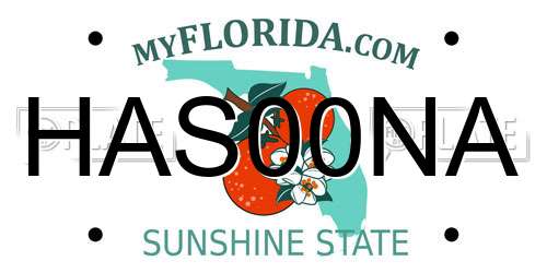 HAS00NA Florida License Plate