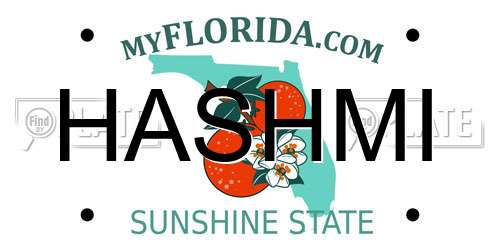 HASHMI Florida License Plate