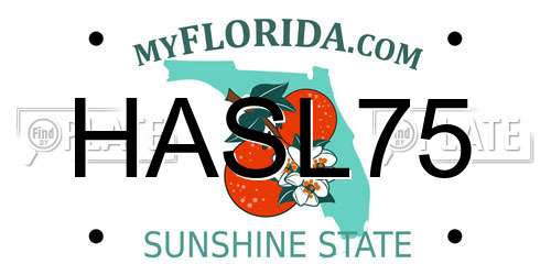 HASL75 Florida License Plate