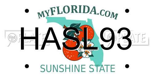 HASL93 Florida License Plate