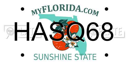 HASQ68 Florida License Plate
