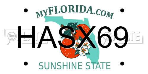 HASX69 Florida License Plate